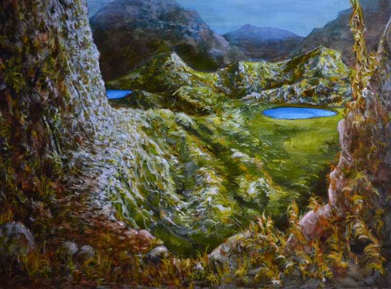 Ascension (d'après les lacs d'Ayous, Pyrénées), 2022, huile sur toile, 97x130cm - Quentin Geslan