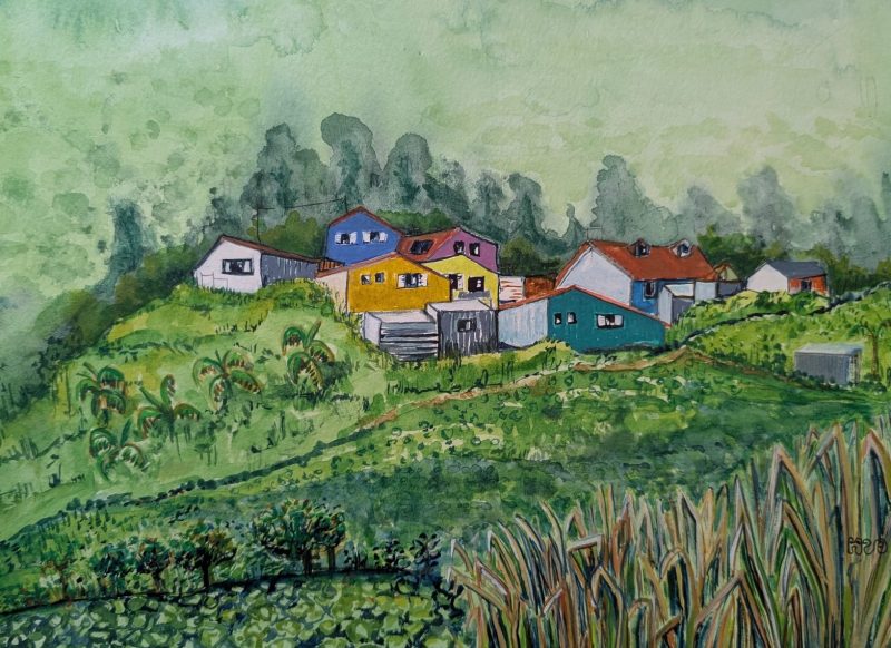 Ilet-aux-boeufs-Salazie-La-Reunion-Aquarelle-et-dessin