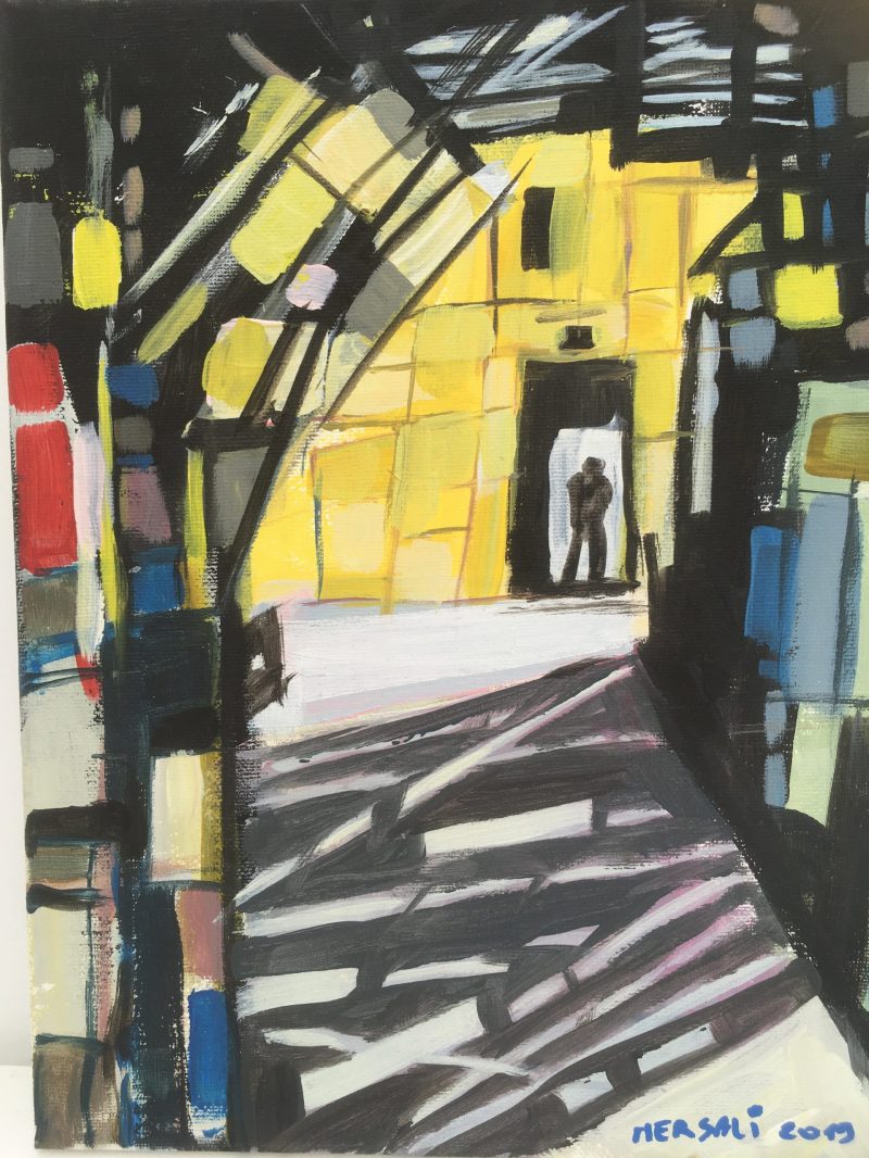 MERSALI Impasse jaune acrylique